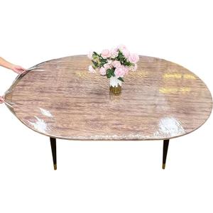Clear Vinyl Oval Fitted Tablecloth Elastic Edged Table Cloth Waterproof Oil-Proof Plastic Cover Best for 42''x60'' Oval Table Only