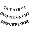 SUNBEAUTY Black Customizable Letters Symbols Banner Decoration Kit Custom Party Banner for Birthday Wedding Baby Shower Photo Props Window Decoration (Black)