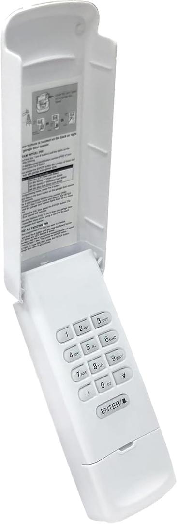 QSDIYRF Garage Door Opener Keypad for Liftmaster Chamberlain Craftsman Garage Door Opener, Replace Wireless Keypad 877MAX Keyless Entry with 315/390 MHZ Learn Button Produced Since 1993,White