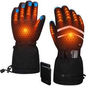 Heated Gloves for Men Women - 7.4V 6000mAh Rechargeable Battery Powered Heating Gloves, Triple Waterproofing, Intelligent Heat Locking, Internal Heat Circulation