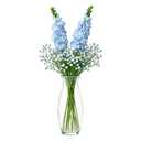 Orelaventino Delphinium Artificial Flowers, 33.5" Long Stem Fake Flowers