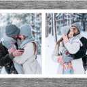 11x17 Picture Frame Display 2 opening 8X10 Double Picture Frame Collage,Multi Photo Frame with Mat,Plexiglass,Wall Mount Decor,Grey Wood Grain, 11x17 - (2 open8x10