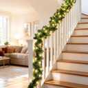 3-Pack Pre-lit Christmas Garland, 15FT Lighted Christmas Garland for Tree Mantle Stairs Railing Holiday Party Decor, Greenery Garlands, Faux Xmas Decor Outdoor Garlands with Lights