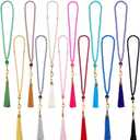 PH PandaHall 12pcs Ramadan Tasbih Prayer 99 Beads Islam Prayer Tasbih 6mm Rosary Muslim Misbaha Tasbeeh Bracelet with Tassel Beaded Glass Pearl Bracelet Gifts for Easter Women Men, 12 Colors