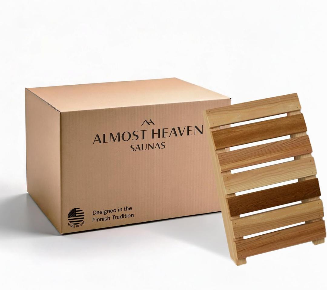 Almost Heaven Saunas Sauna Backrest, Luxury Home Sauna Accessory in Cedar Handmade in The USA, Traditional and Infrared Sauna Accessories, Wooden Sauna Back Rest for Comfort & Relaxation