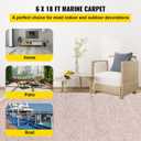 Happybuy 6 ft x 18 ft Brown Marine Carpet for Boats Waterproof - 0.18" Thick Indoor Outdoor Rug Carpet Roll for Home Patio Porch Deck