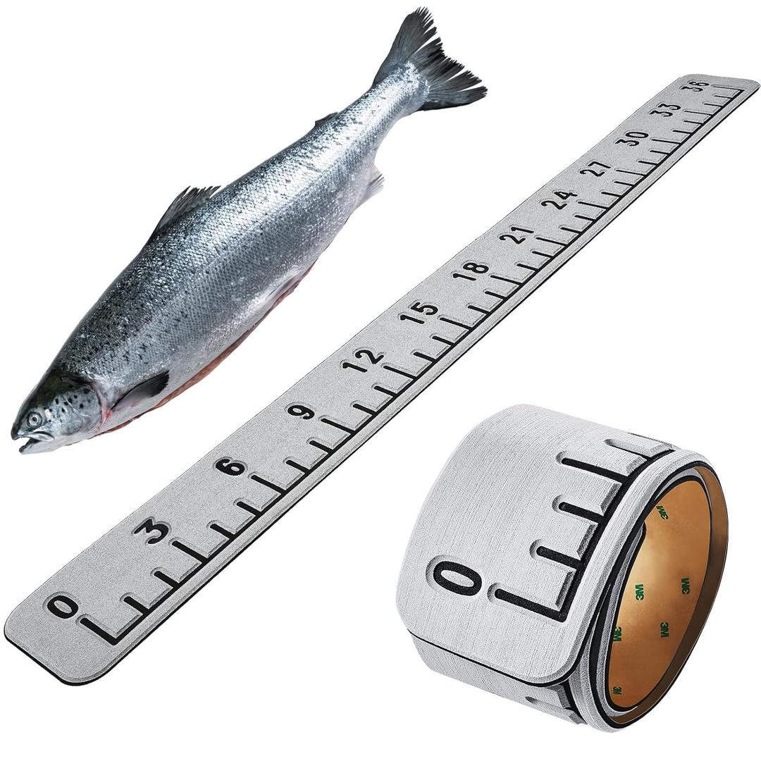 Foam Fish Ruler Fish Size Measuring Tape Measuring Board Tool Adhesive Accessory Marinetool for Boats Sailboats Yachts Kayaks(36 Inch) (gray)