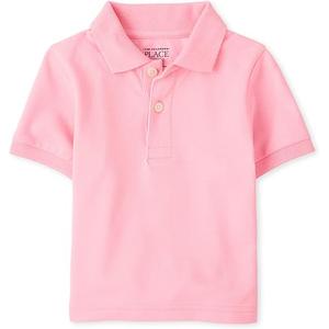 The Children's Place baby boys Fashion Color Short Sleeve Pique Polo (6-9 Months, Rose Pottery)