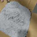 Fluffy Throw Bubble Blanket Queen Size - Faux Fur Throw for Couch or Bed - Plush Soft Extra Thick Faux Fur Rabbit Blanket - Comfy, Warm & Breathable - Luxury Minky Tie Dye Bedding - 90" x 90", Grey