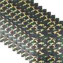 Outus 8 Sheets Camo Iron on Vinyl Camouflage HTV Heat Transfer Vinyl Green Iron on HTV 12 x 10 Inch for Clothing T-Shirts Hat DIY Craft (Medium)