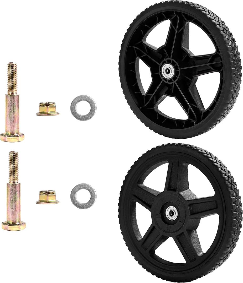 Parts Camp Push Mower Wheel kits 10 inch Wheels for Lawn Mower Cart Wheels 10 inch (Set of 2)