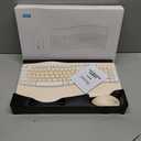 Ergonomic Wireless Keyboard and Mouse Combo, Wave Keys Keyboard with Wrist Rest for Natural Typing, 3 DPI Adjustable Ergonomic Silent Mouse for Computer/Laptop/Windows/Mac (Latte Color-A)