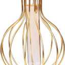 Desktop Plant Vases with Test Tube Glass Flower Vase with Gold Metal Stand Propagation Station Plant Holder for Home Wedding Decor (Bulb)