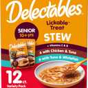 Hartz Delectables Stew Senior Cat Treat Variety Pack, 12 Count (EXP 07/31/26)