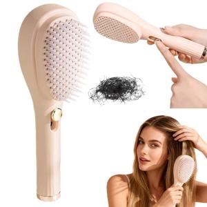 Self Cleaning Hair brush Retractable Hair Brush For women, Airbag Massage Combs for Thick Hair Long Hair, Larger Paddle Detangles Thick/Curly Hairs