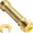 UR3008A 1/2 Inch Push-to-Connect Slip Coupling, Brass Plumbing Fitting for PEX, CPVC, Copper Pipes, 200°F/400 PSI