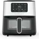 Cuisinart Air Fryer, 6-Quart Basket Large Fryer with 5 Cooking Functions to Roast, Bake, Broil, Air Fry and Keep Warm, 5 Airfryer Presets, Dishwasher-Safe Parts, AIR-200NAS, Stainless Steel & Black