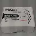 Morvally Short Black Wavy Bob Wig with Bangs for Women 16 Inches Natural Synthetic Hair Wavy Wigs