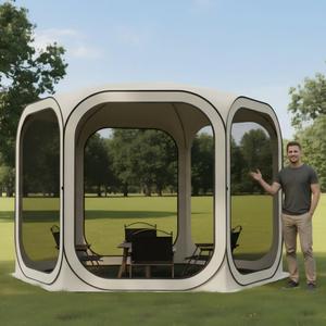 HOOYEAH Pop-up Screen House Tent, Portable Screen Room Camping Canopy Instant Screen Tent Ultimate Outdoor Shelter with Carry Bag for Patio, Backyard, Garden and Outdoor Activities, 10x10