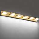SineRise LED Modern Bathroom Vanity Light Fixtures (6-Light, 48-Inch), Matte Gold Modern Acrylic Bathroom Wall Lighting Fixtures Over Mirror (Cool White 6000K)