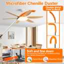 26FT High Reach Duster Cleaning Kit with 5-20 FT Extension Pole,High Ceiling Dusting and Window Cleaning Kit with Microfiber Feather Duster,Cobweb Duster,Ceiling Fan Duster,Window Squeegee Cleaner