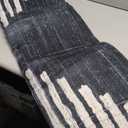 HelloTree Area Rug for Living Room Washable Geometric Moroccan Rug Stripe Farmhouse Bohemian Minimalistic Non Slip Non Shedding Ultra Thin Soft Rug for Bedroom Office DiningRoom Nursery-Black 5'x7'