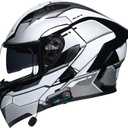 Bluetooth Modular Motorcycle Helmet DOT Approved Full Face Flip up Anti-Fog Double Visor Helmet Built-in Dual Speaker with Microphone for Adult Men and Women M ~XXL (A16)