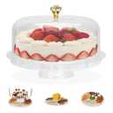memeyou Acrylic Cake Stand with Lid Clear Cake Plate Platter Display with Dome Cover Holder Cupcake Keeper