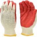 G & F Products Gloves 3106-300 Economical String Knit Latex Dipped Palm Gloves, Nitrile Coated Work Gloves for General Purpose, One Size, Red (Pack of 300)