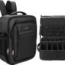 Relavel Makeup Backpack, Professional Travel Train Case Makeup Artist Kit Set Bag for Women Extra Large Cosmetic Organizer, Brush Storage Holder, with Adjustable High Dividers, Black