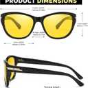 LVIOE Night Driving Glasses for Women Men Anti Glare Polarized Yellow Night Vision Glasses for Night Time LN2317 (A01 Black Frame/Night Vision)