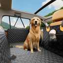 Dog Car Seat Cover for Back Seat, Hard Bottom Back Seat Extender for Dogs, Waterproof Dog Hammock for Truck Support to 400lbs, Car Seat Protector for Cars, Trucks, SUV, Jeep 