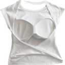 SOLY HUX Women's Twist Open Back Tank Tops with Built in Bra Sleeveless Crewneck Backless Summer Crop Top (Large, Plain White)
