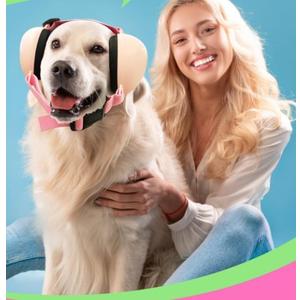 ZOHAN Dog Ear Muffs for Noise Protection, Comfort Dog Noise Cancelling Ear Muffs with Fast Snap Lock for Fireworks, Thunder, Vacuums (Pink,L)