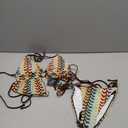 ZAFUL Halter Swimsuits for Women Textured Backless 2 Piece Bathing Suits Cheeky High Cut String Tie Side Bikini Sets (Small, 2-mix Color)