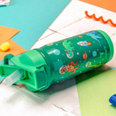 Reduce Hydrate Pro Kids 14oz Stainless Steel Insulated Water Bottle w/Straw – Spill Proof Tumbler for Kids – 30 Hour Cold Retention – Dishwasher Safe Leak-Proof Design - Jurassic Space