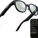 Smart Glasses with AR Display, Invisible Teleprompter Glasses for Speech, AI Real-Time Translation Glasses in 15 Languages, Bluetooth AI Smartglasses for Travel Business Meetings Men Women