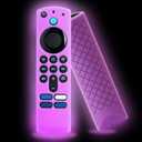 Remote Cover Glow in The Dark Compatible with Fire TV Stick 4k, Fire TV Stick HD, Remote Case Anti Slip Silicone Sleeve (Purple 1pcs)