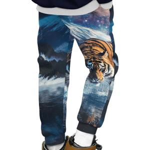 Cozeyat Kids Ankle Length Sports Pants with Pockets,High Waistband Aweatpants for Sports Jogger Trousers,Size 12-13T