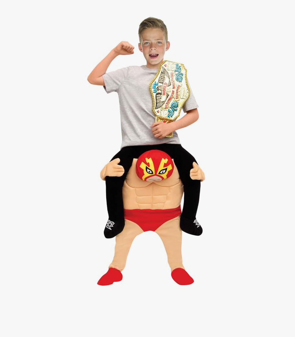 Morph Piggyback Wrestler Costume Boys, Luchador Outfit Kids Funny Ride on Mexican Wrestling Halloween Costume Boys & Girls
(One Size)