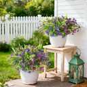 Artificial Flowers for Outdoors, 12 Bundles Multicolor Silk Fake Flower with Ferns for Spring Summer Decoration, UV Resistant Artificial Outdoor Faux Plants for Home Planter Porch Patio Yard Decor