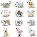 Animal Cookie Cutters for Kids, Safari Zoo Animals 12 PCS Cookie Cutters Set with Lion, Giraffe, Hippo, Panda, Koala, Elephant, Dog, Crocodile, Flamingo etc. (Gift Box)