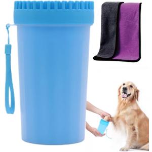 Dog Paw Cleaner, Foot Washer for Pets - Quickly Clean a Muddy Paw, Soft Silicone Bristles, Suitable for Small, Medium, Large Breed Dogs(with 1 Absorbent Towel)