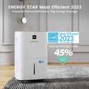 120 Pint Energy Star Dehumidifier for Basement with Drain Hose, 7000 Sq. Ft | Ideal for Home, Bedroom, Bathroom, 30-80% RH Humidity Control, Front Humidity Display, 1.06-Gal Water Tank, Rotary Compressor