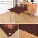 Brown Fitted Tablecloth with Elastic for 42x42 inch Square Folding Tables Washable Stretchy Spandex Card Table Covers Cloth Fabric Table Cloths Not Vinyl