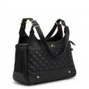 Elegant Embossed Leather Purse Carrier Black for Small Dogs Cats Teddy Poodle Pomeranian 15.3" L x 7.8" W x 8.26" H PBB02