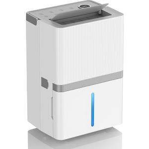 75 Pint Dehumidifier for Basement, 4500 Sq. Ft Smart Home Dehumidifier with Drain Hose and 180 OZ Large Water Tank,24H Timer, Auto Defrost Function,Low Noise,Energy Saving