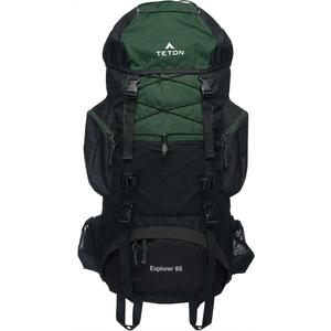 Teton 55L Scout Internal Frame Backpack for Hiking, Camping, Backpacking, Travel, Rain Cover Included, Dark Green