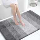 OLANLY Bathroom Rugs Mat 47x32, Extra Soft Absorbent Microfiber Bath Rugs, Rubber Backing, Quick Dry, Machine Washable Bath Mats for Bathroom Floor, Tub and Shower, Home Decor Accessories, Grey