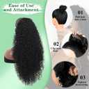 Youthfee 27 Drawstring Ponytail Deep Curly Heat Resistant Instant Clip Ponytail Extension Protective Style Afro Kinky Curly Hair Pieces for Women
